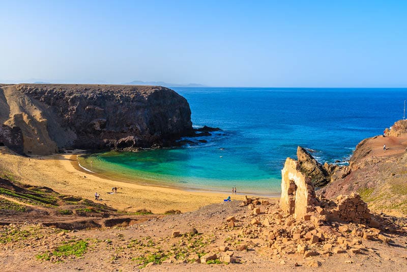 View of Papagayo beach, Lanzarote, Canary Islands, Spain