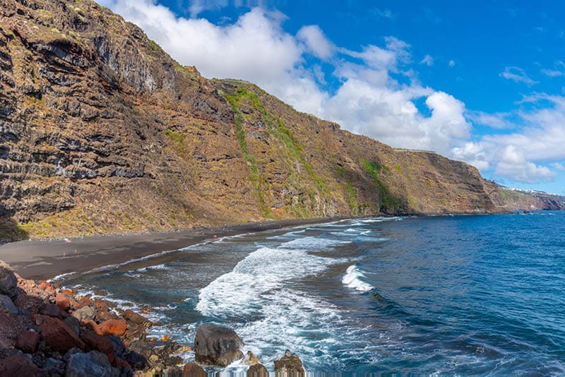 Panoramic from above the Nogales beach in the east of La Plama Island, Canary Islands. Spain