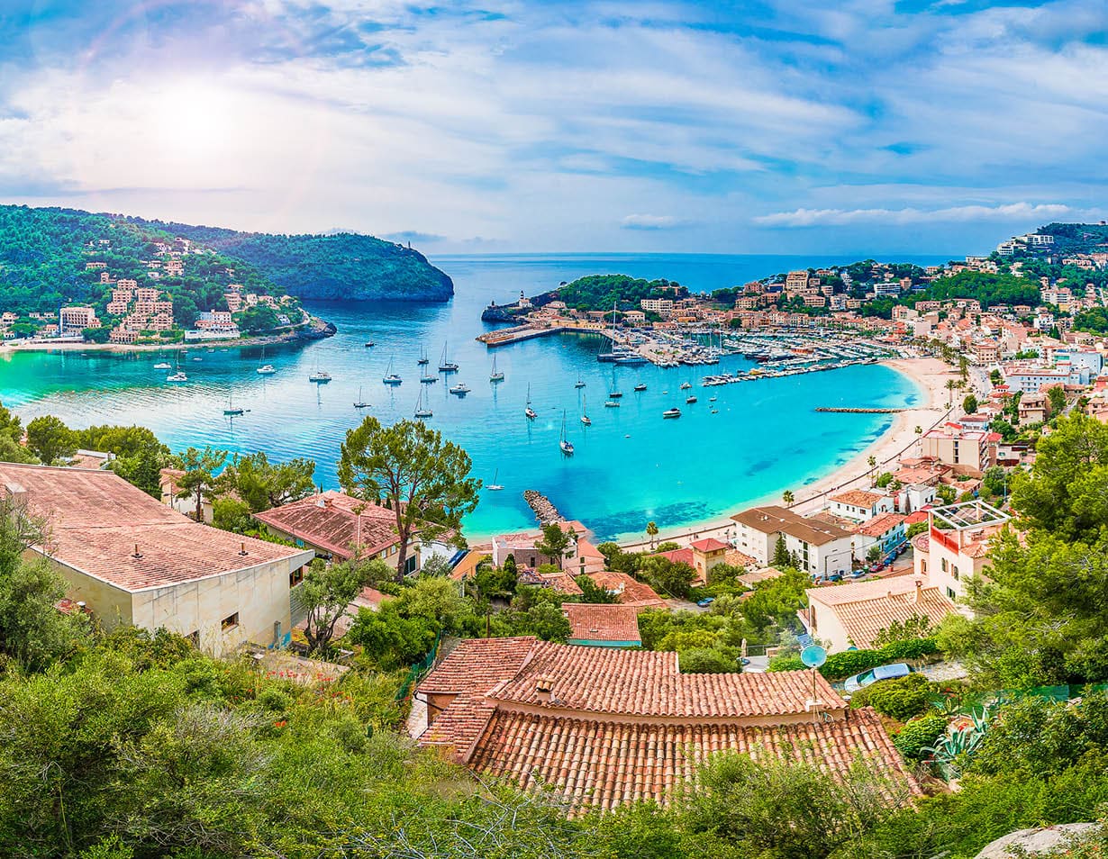 Panoramic view of Porte de Soller, Palma Mallorca, Spain