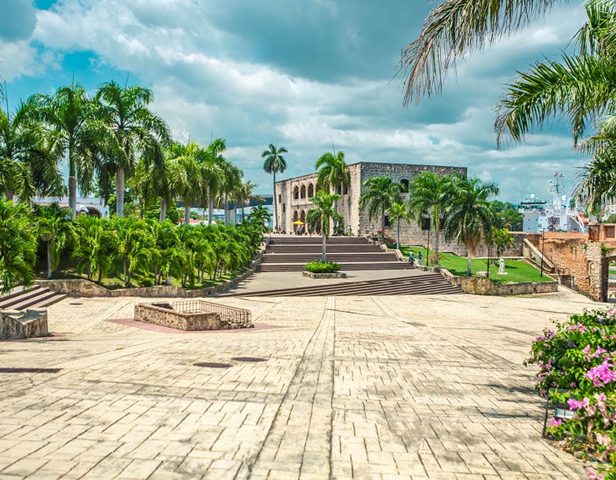 Christopher Columbus Palace on Piazza di Spagna in the historic center of Santo Domingo, Dominican Republic