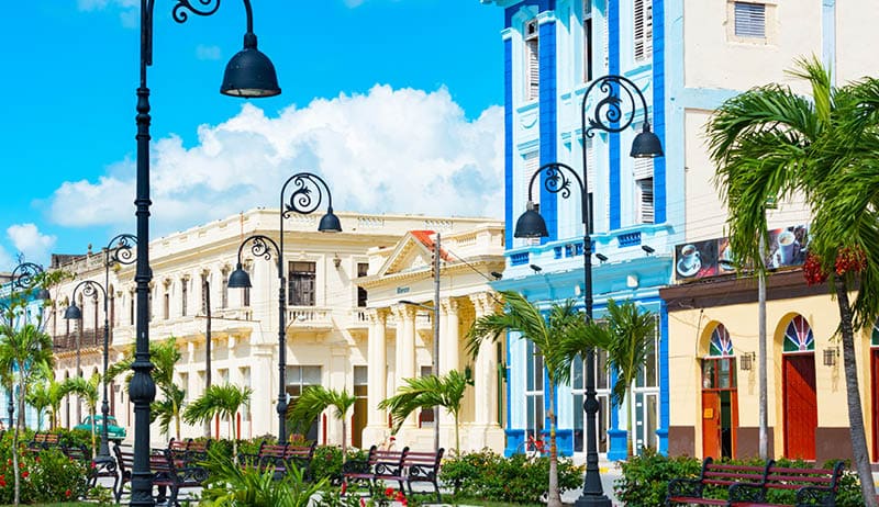 Cityscape and architecture view from the old town in Santa Clara in Cuba - Serie Cuba Reportage