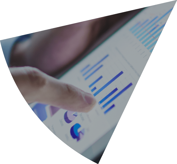 Image of businessperson pointing at document in touchpad at meeting